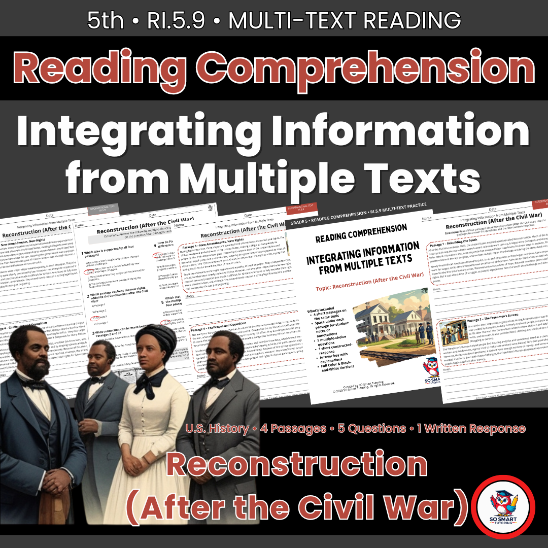Reconstruction After the Civil War: Reading Comprehension & U.S. History Lesson